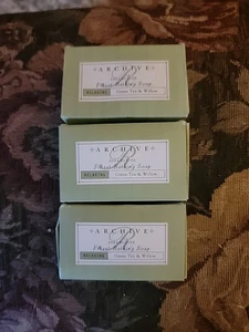 Archive Shea Butter Relaxing Green Tea & Willow Bath Soap 2 oz Travel Sz 3 Bars - Picture 1 of 2