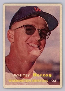 1957 Topps Whitey Herzog Rookie Rc Card MLB HOF St Louis Cardinals - Picture 1 of 2