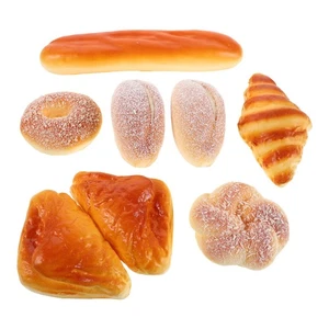 Accesorios de pan de simulación 8 piezas: pan artificial falso exhibición de alimentos de imitación - Imagen 1 de 20