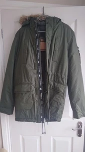 Crosshatch Men Heavy Weight Fur Hood Parka Padded Winter Lined Warm Coat Jacket - Picture 1 of 8