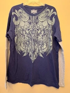 Vintage Y2K MMA Elite Waffelstrick Langarm Grafik Shirt XL Herren EUC Totenköpfe - Bild 1 von 7