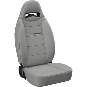 Blemished Corbeau Moab Grey Vinyl Reclining Driver Side Racing Seat w/ Seat Heat - Bild 1 von 4
