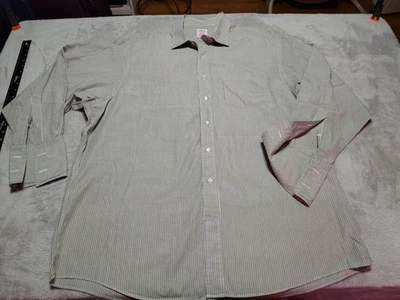 Camisa de vestir Brooks Brothers para hombre 18-4 gris a rayas Oxford negocios clásico trabajo Foto 1 de 4