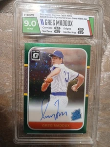 2021 Panini Donruss Greg Maddux Retro Rated Rookie Signatures Green Stars /25 - Picture 1 of 6