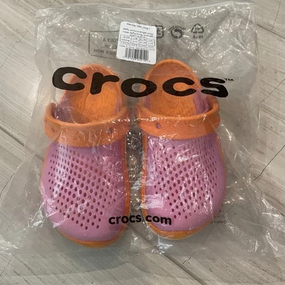 Crocs Niños Pequeños LiteRide 360 Zueco Zapatos Agua Doble Tono Caramelo Rosa Naranja C10 Foto 1 de 4