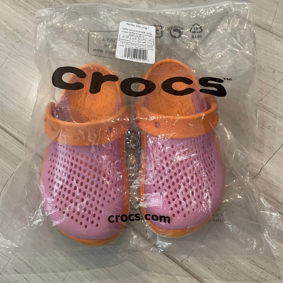 Crocs Toddlers LiteRide 360 Clog Water Shoes Dual Tone Taffy Pink Orange C10 - Image 1 of 4