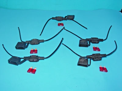 Lot of 5 Littelfuse ATO ATC In-Line Fuse Holder 16GA Black Includes 10 Amp Fuse - Image 1 of 3