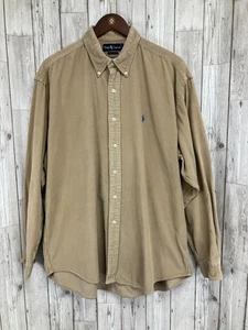Vintage Ralph Lauren Polo - Oversized Corduroy Button Up Shirt - XL - Beige - Picture 1 of 8