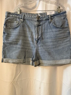 Pantalones Cortos de Jean H&M Para Mujer Denim Talla 18 Lavado Medio Puño Dobladillo Elastizados Tiro Alto Nuevos con Etiquetas Foto 1 de 2