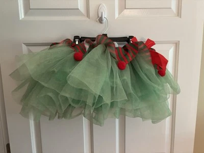 Tutú de Elfo de Vacaciones Amscan Verde y Rojo, Tamaño Adulto Estándar Foto 1 de 4