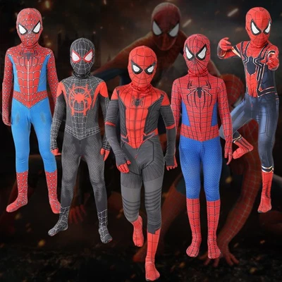 SpiderMan Superhero Cosplay Costume Kids Boys Outfits Suit Party Fancy Dress