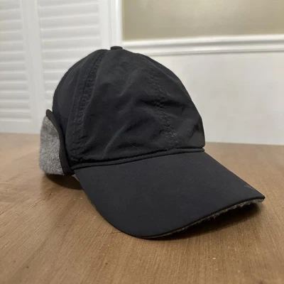 Gorra Eddie Bauer ajustada talla única negra gris cortavientos polar oreja solapa para hombre Foto 1 de 4