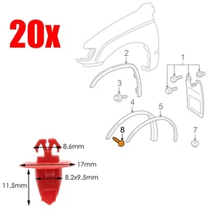 90904 67037 clips 20 pièces pour Toyota pour Land Cruiser Fender Flare Moulage - Picture 1 of 12