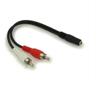 6 INCH 3.5mm Mini-Stereo TRS Female to Two RCA Male Speaker Adapter - Picture 1 of 2