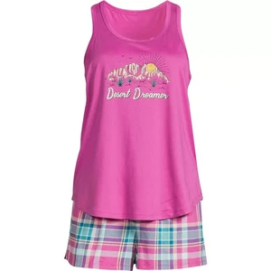 2 PCS JOYSPUN SLEEVELESS PURPLE TANK TOP ,PLAID SHORTS PAJAMAS SET 2X 18-20W - Picture 1 of 6