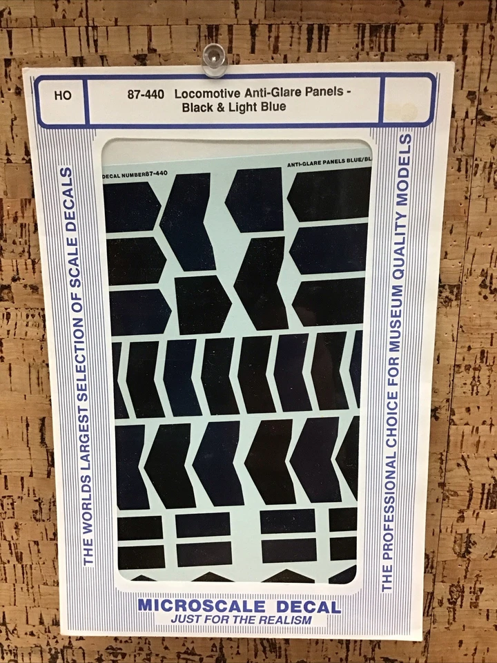 MICROSCALE DECALS HO Scale 87-440: Locomotives Anti-Glare Panels Black / Blue - Image 1 of 1
