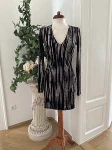 TOPSHOP MINIKLEID ENG ANLIEGEND SCHWARZ METALLNÄHTE GR. XS USA 2 TOP ! - Bild 1 von 7
