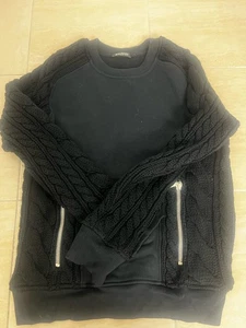BALMAIN BLACK SWEATER CABLE KNIT SLEEVES SMALL - Picture 1 of 6