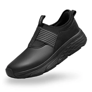 Zapatos de trabajo antideslizantes para hombre NINGO zapatos de chef resistentes al agua zapatos de cocina sin cordones - Imagen 1 de 24