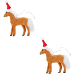 2 Pieces Mädchen Kind Weihnachtsbaum-Pferde-Ornament Weihnachtsfeier-Ornamente - Bild 1 von 12