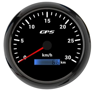 110mm schwarzes GPS Geschwindigkeitsmesser 0-30km/h Messgerät für Bootswagen - Picture 1 of 13