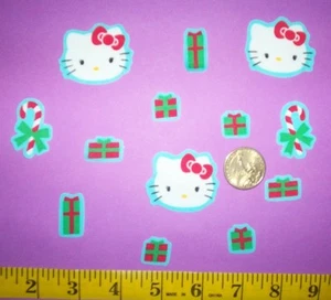 New! Cool! Hello Kitty Christmas Iron-on Fabric Appliques ~ Iron ons - Picture 1 of 1