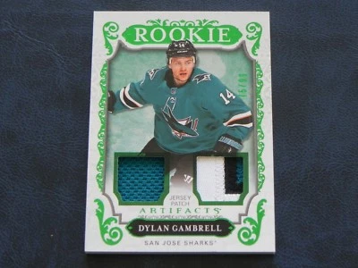 2018-19 18/19 Artifacts ROOKIE Emerald PATCH #169 Dylan Gambrell Sharks / 99 - Image 1 of 3