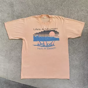 Vintage 80s XL Life’s A Mountain Not A Beach T Shirt Vacation - Picture 1 of 6