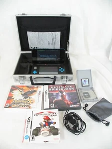 Nintendo 3DS Jan-001 Blue/Black W/ Pokémon Ultra Sun, Spiderman, Pet Shop & Dogs - Picture 1 of 16
