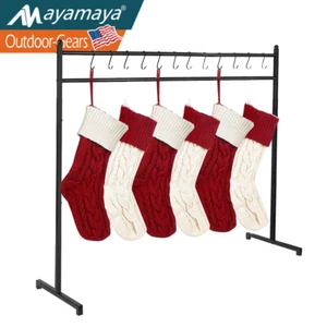 Christmas Stocking Holder Stand with 12 Removable Hook Metal Freestanding Hanger - Picture 1 of 8