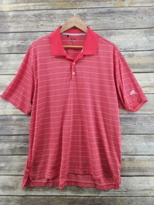 Adidas Climalite Golf SS Striped Performance Polo Shirt Adult Size XL - Picture 1 of 5