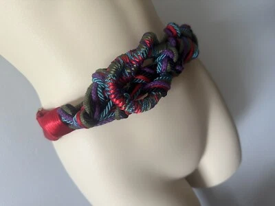 "Cinturón anudado trenzado ajustable vintage años 80 Carolyn Tanner cintura hasta 34""" Foto 1 de 3