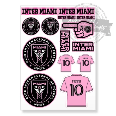 Inter Miami CF MLS Soccer Messi A4 Printed Vinyl Decal Sticker High Quality Kit - Image 1 of 4