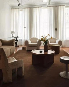 Solid Hand Tufted Rug Brown Color Wool Area Rug 5x8 6x9 8x10 9x12 10x14 ft Rugs - Picture 1 of 5