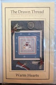 The Drawn Thread WARM HEARTS Holiday Snowman Cross Stitch Pattern Chart - Picture 1 of 3
