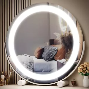 12" Vanity Mirror with Lights LED Makeup Mirror Large Round Mirror Lighted Ma... - Picture 1 of 8