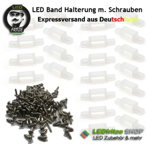 20 Stück Montageclip für 10mm LED Streifen inkl. Schrauben LED Strip Halter - Bild 1 von 5