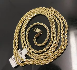 Real 10k Yellow Gold SOLID Gold Rope Chain 18" 20" 22" 24" 28" 30" - Picture 1 of 5