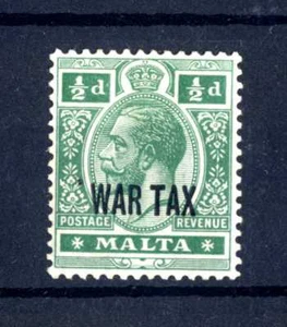 MALTA - 1917 - Bildnisse von Georg V Aufdruck "WAR TAX" 1/2 p MH - Bild 1 von 1