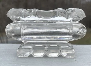 Antique Pressed Flint Glass Master Salt Victorian - Edwardian Deco Table 19th - Picture 1 of 16