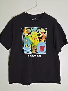 Camiseta Pokemon Para Hombre Talla XL Negra Personaje Estampado Gráfico Pikachu + Friends - Imagen 1 de 4