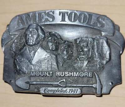 Hebilla de cinturón Rushmore Siskiyou vintage 1987 montaje en peltre edición limitada Ames Foto 1 de 4