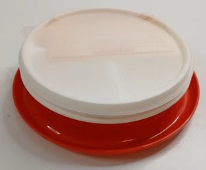 Pequeño cuenco de cena vintage Tupperware 1317-5 naranja con tapa transparente - Imagen 1 de 12