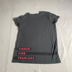 Under Armour Shirt Womens Medium Gray Gym Workout Excercise Tee Fierce Fine T - Picture 1 of 15