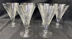 Vintage Etched Cut 6 3/4” Iced Tea Crystal Glasses Beautiful Design Set of 6 - Picture 1 of 5