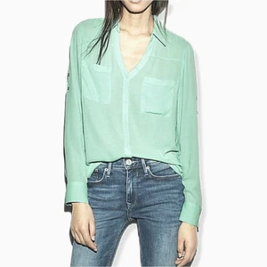 Express Portofino Damen Langarm Bluse, Taschen, hellgrün, Größe S - Bild 1 von 15