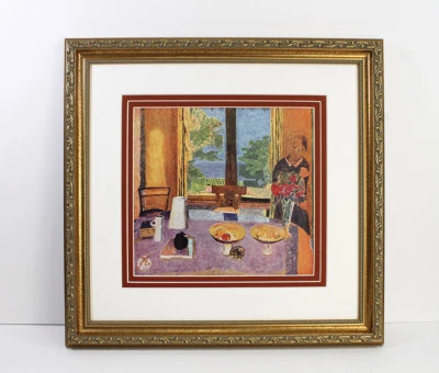 Impresión antigua de Pierre Bonnard 1937 "Mirando sobre el jardín" firmada enmarcada certificado de autenticidad Foto 1 de 3