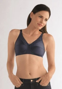 Amoena 'Nancy' nicht verkabelter Mastektomie-BH in der Tasche - dunkelblau - GRÖSSE 42DD - Bild 1 von 3