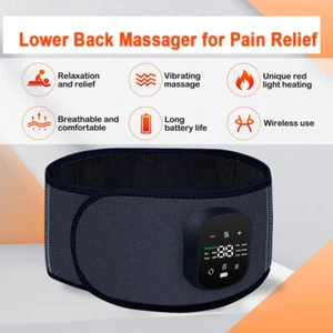 5 Heating Level Massage Belt Electric Heated with Back Support Waist Vibration - Picture 1 of 15