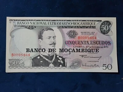 50 ESCUDOS 1976 MOZAMBIQUE OVERPRINT UNC BANKNOTE P-116  - Image 1 of 2